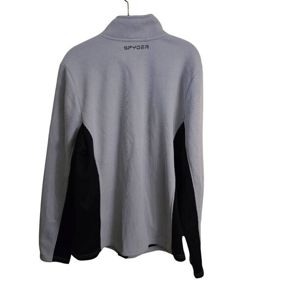 Spyder Raider Jacket Light Gray Black Colorblock Size L Pockets Zip Pocket Logo - Picture 3 of 11